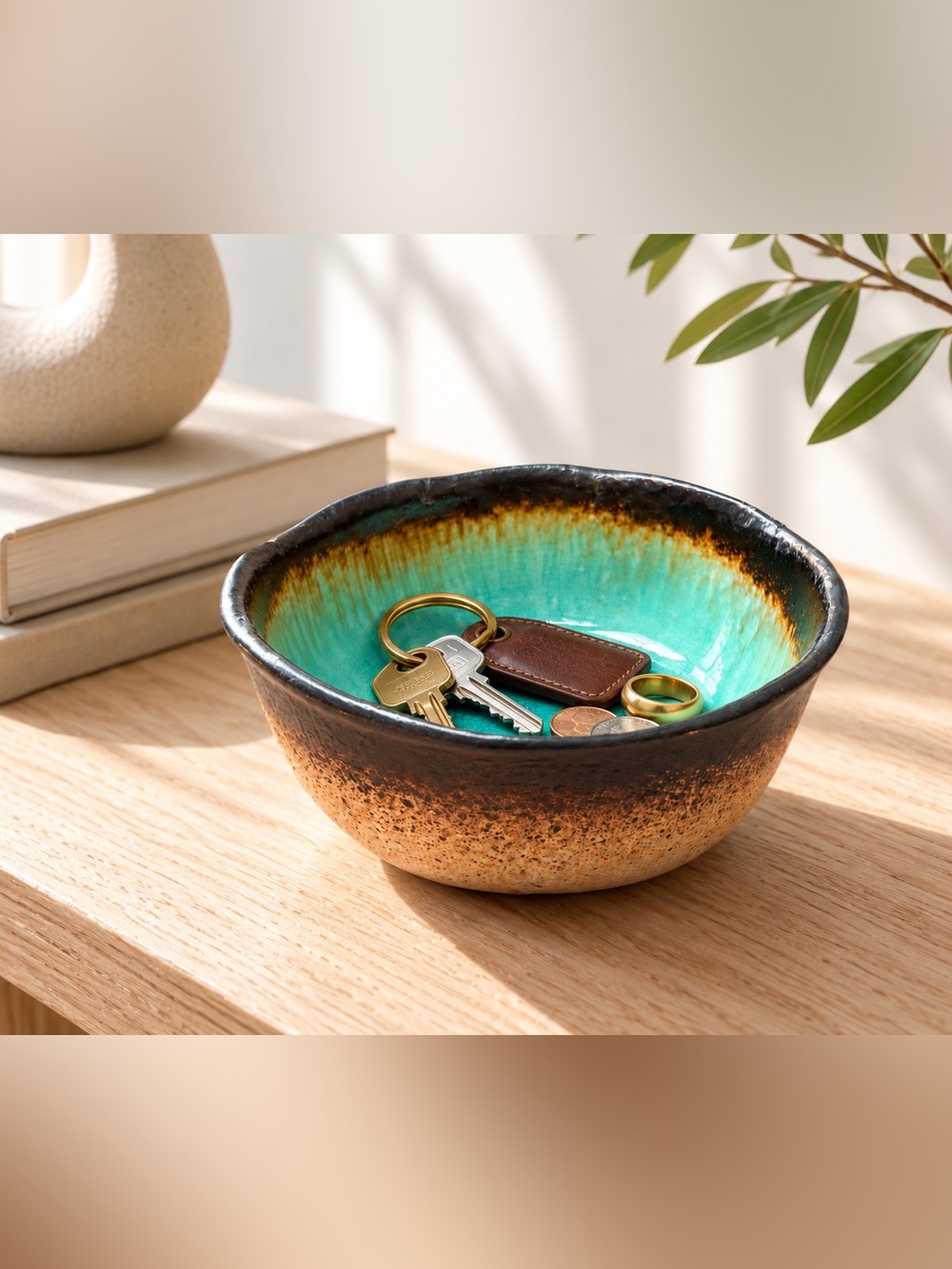 Artisan Handcrafted Glazed Studio Pottery Bowl Organic Modern Stoneware#07302510